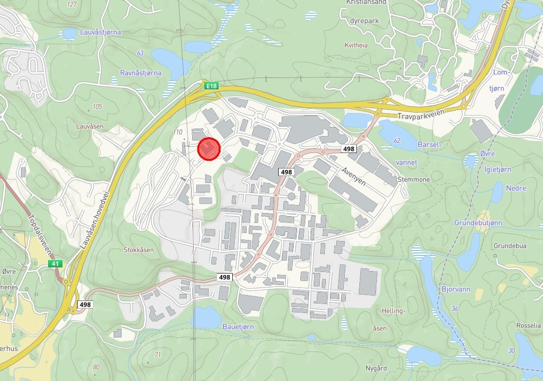 Lager, salgslokale/showroom og kontorlokaler til leie i Sørlandsparken