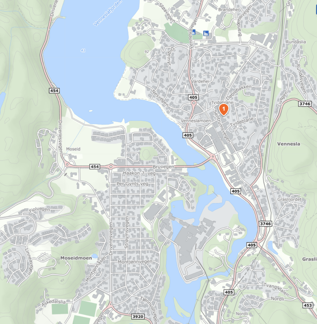Attraktivt butikklokale sentralt beliggende i Vennesla sentrum, med god eksponering!