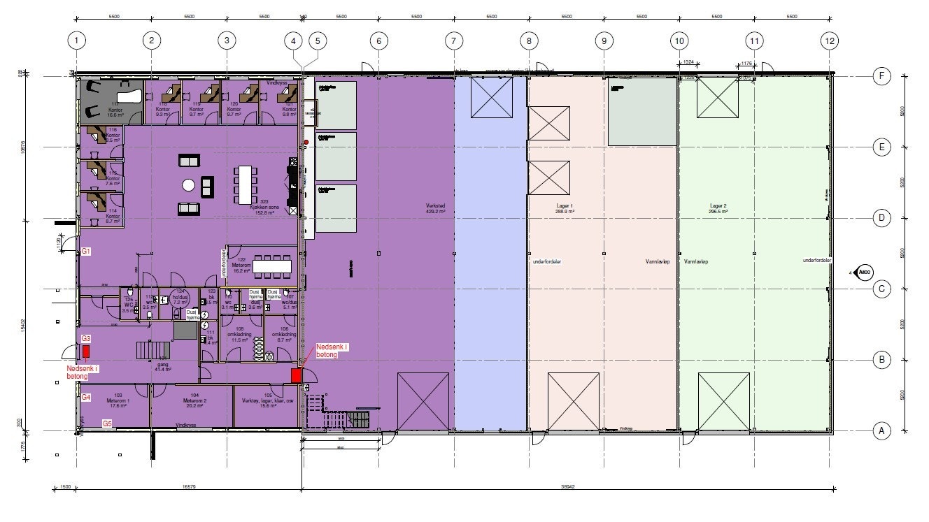 Nyoppførte kontorarealer på 250 m2 BTA for leie
