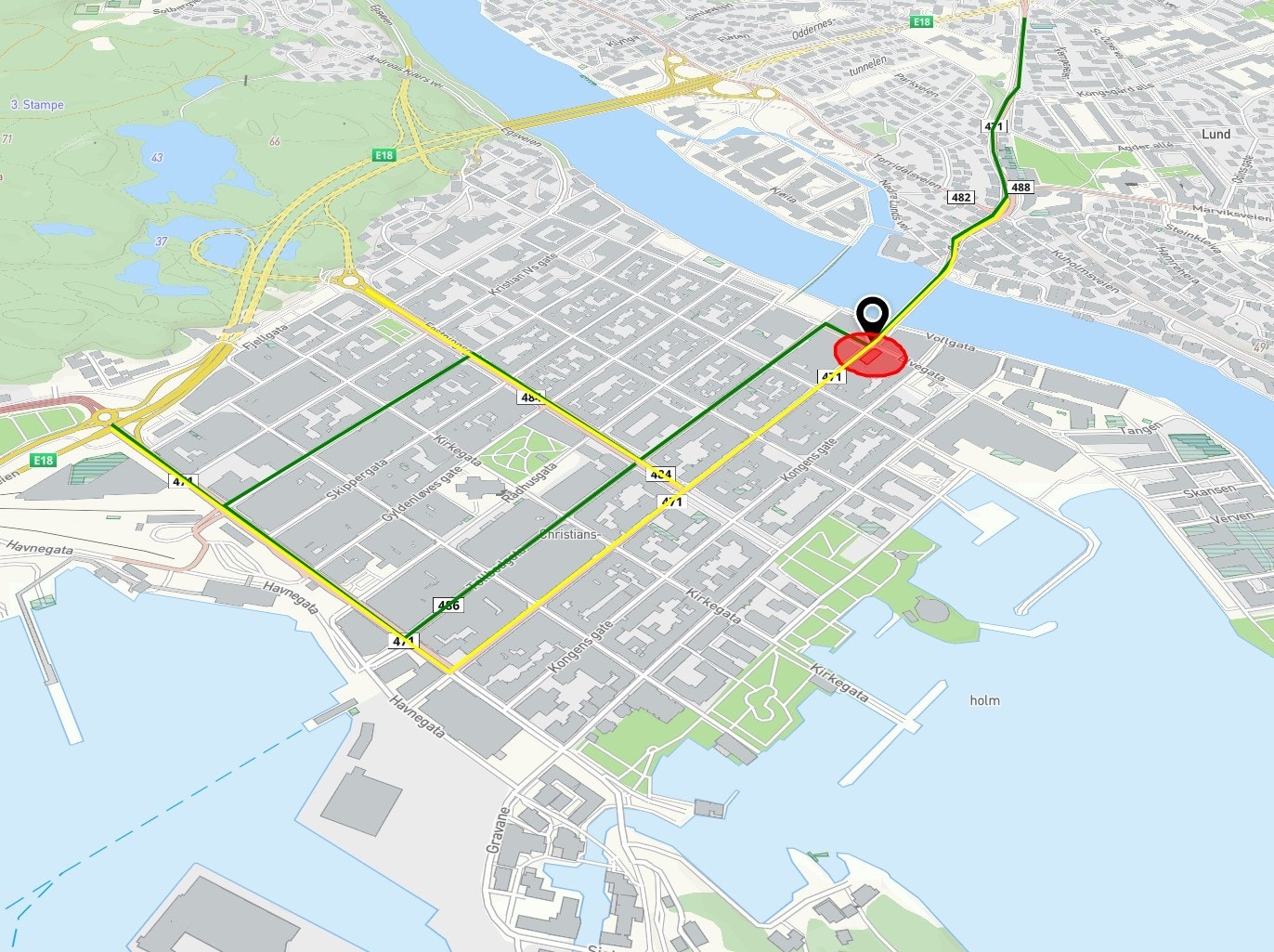 Ny hjørneseksjon på 520 kvm BTA i trafikkert hjørne - Kristiansand