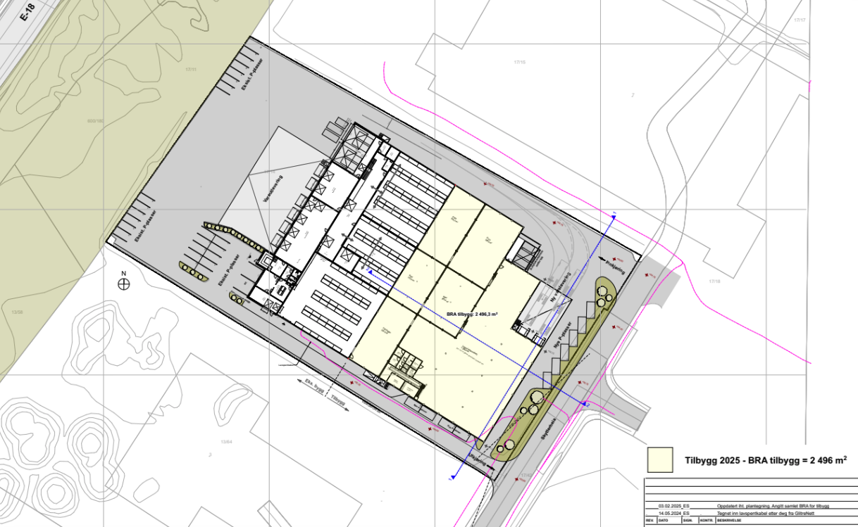 Nytt lagerbygg - Agder Næringspark - takøyde 11 meter