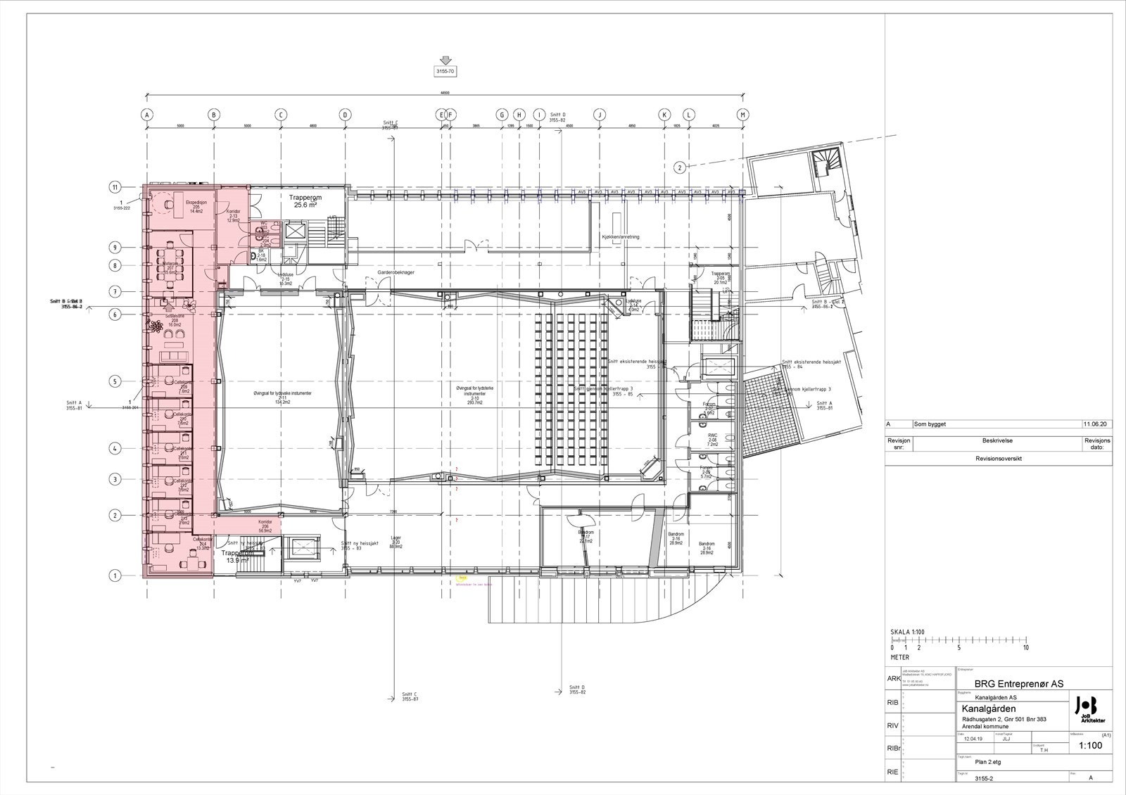 Innflyttingsklart kontor i Arendal sentrum med 5-6 kontorer og møterom