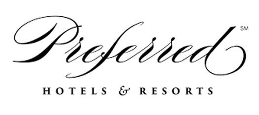 Preferred Hotels & Resorts brand logo in black script and uppercase letters.