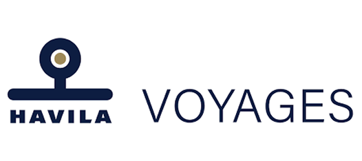 Havila Voyages logo with a circular symbol above the word HAVILA and VOYAGES in uppercase letters.