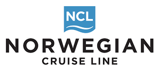 Norwegian Cruise Line logo with blue square containing NCL and wave symbol above the company name.
