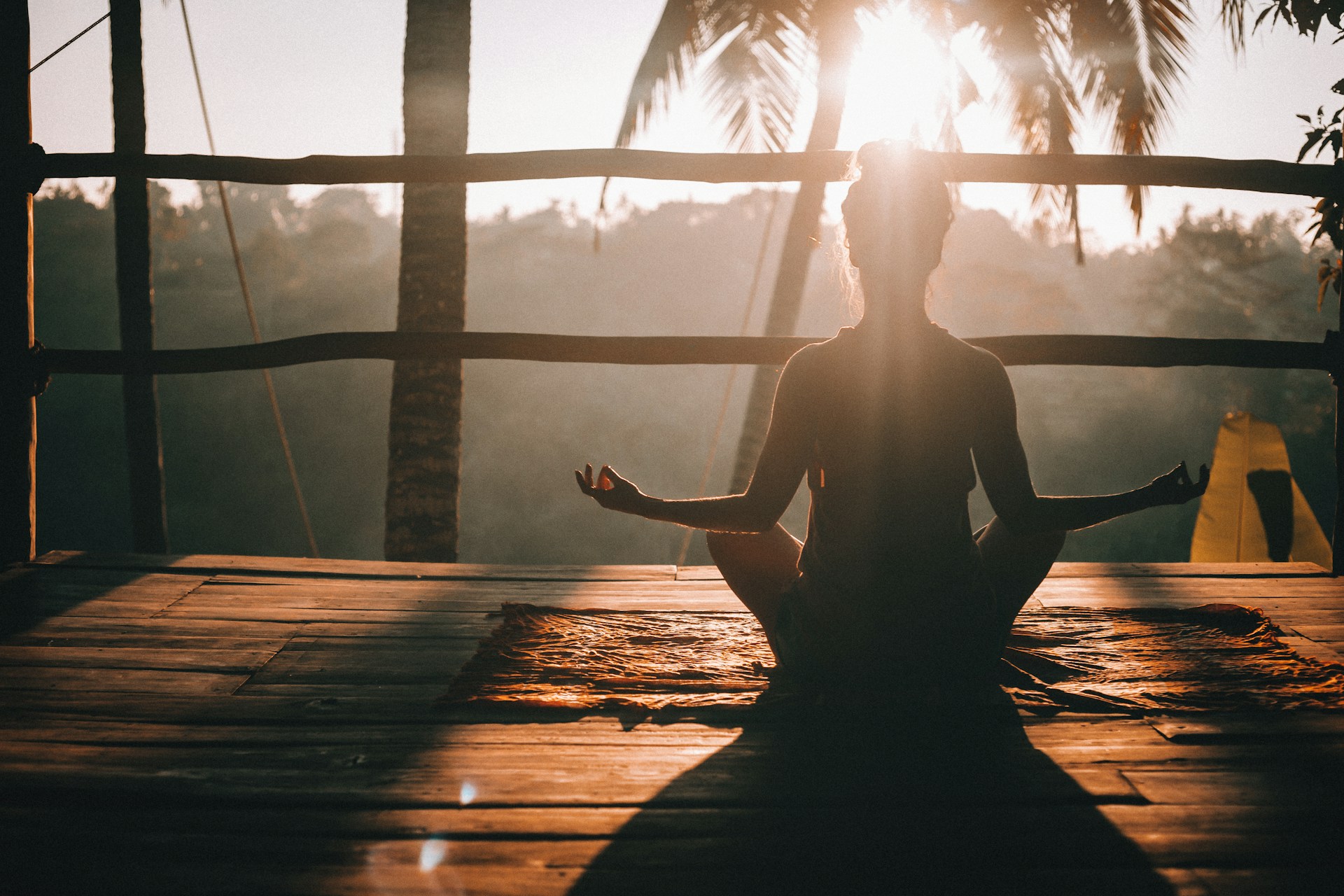 Serene wellness retreat setting with natural light, calm atmosphere, and restorative surroundings
