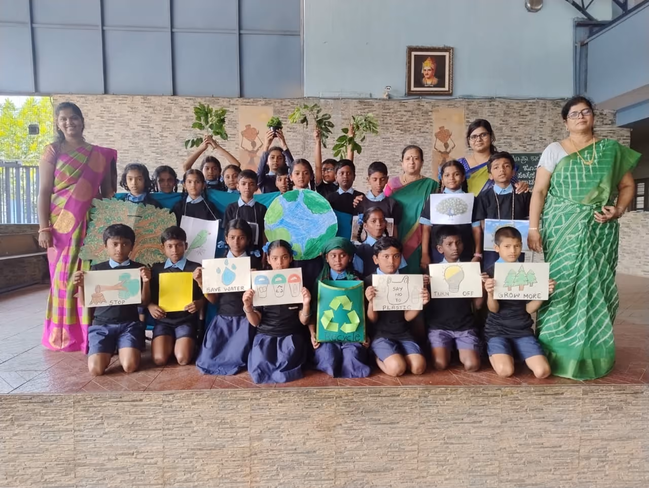 Children participating in an English language learning session