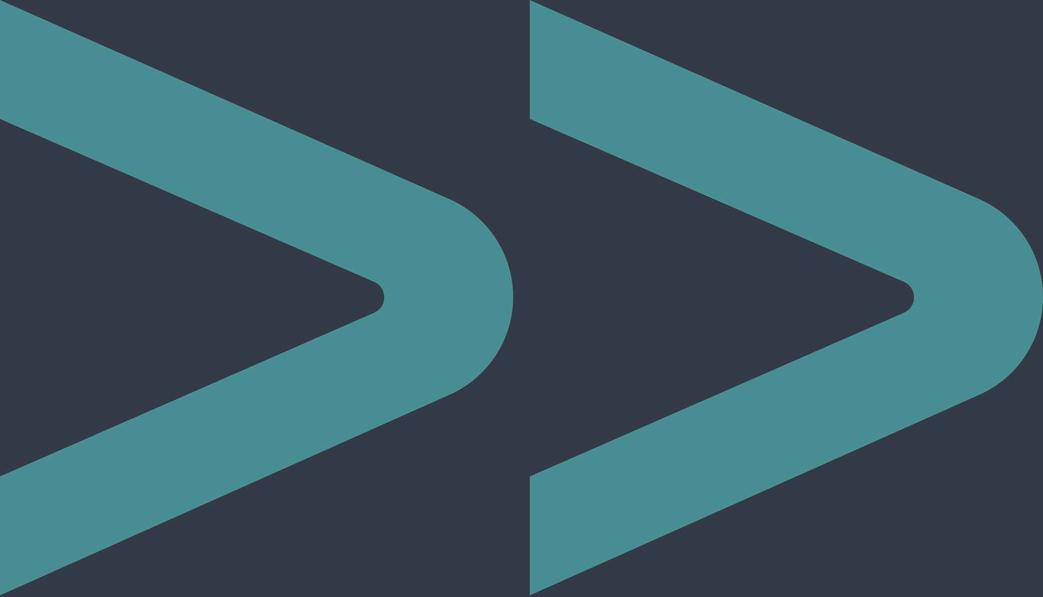 Two teal angled brackets on a dark blue background, stylized as a coding or programming icon.