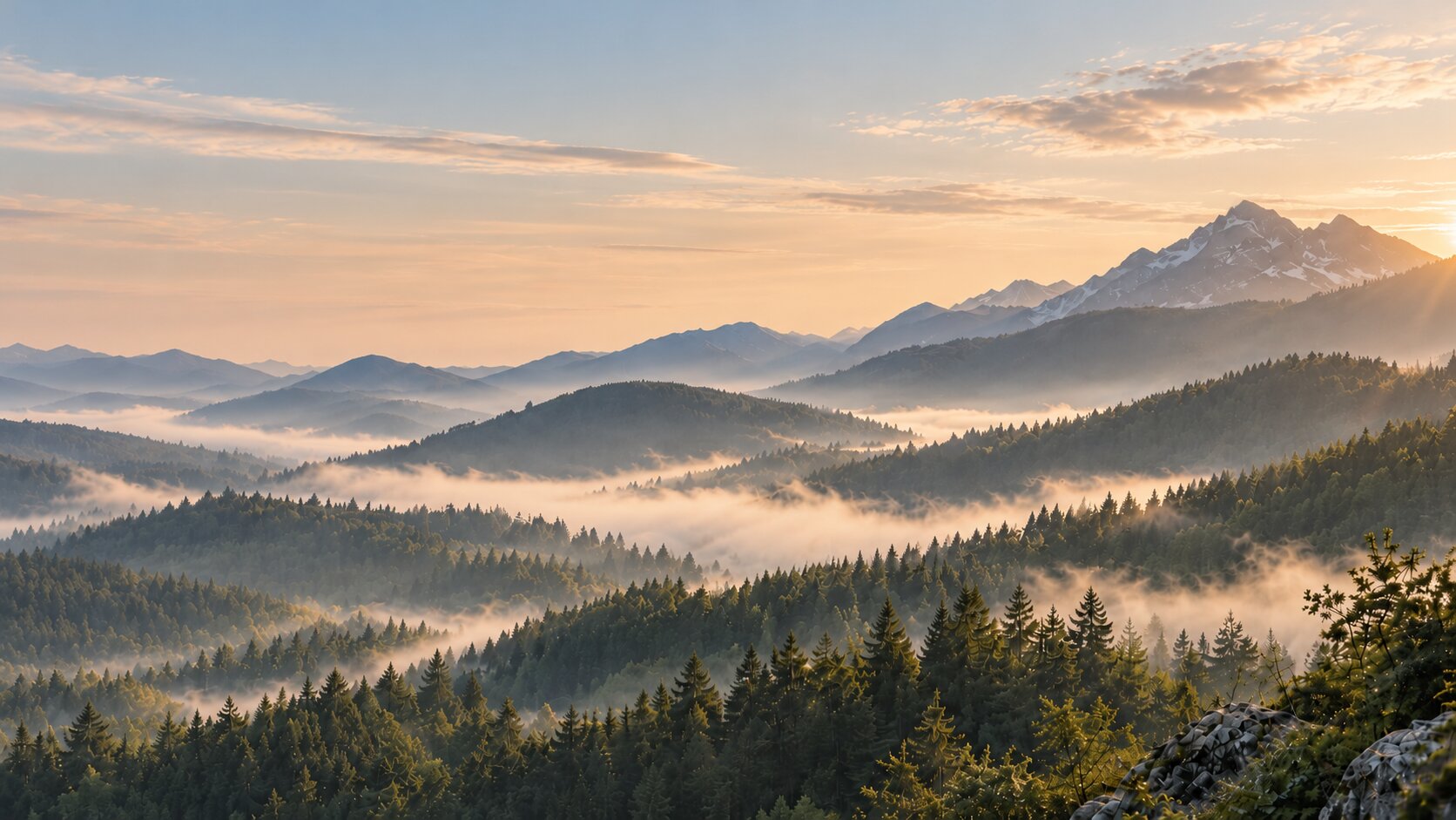 Berglandschaft im Sonnenaufgang