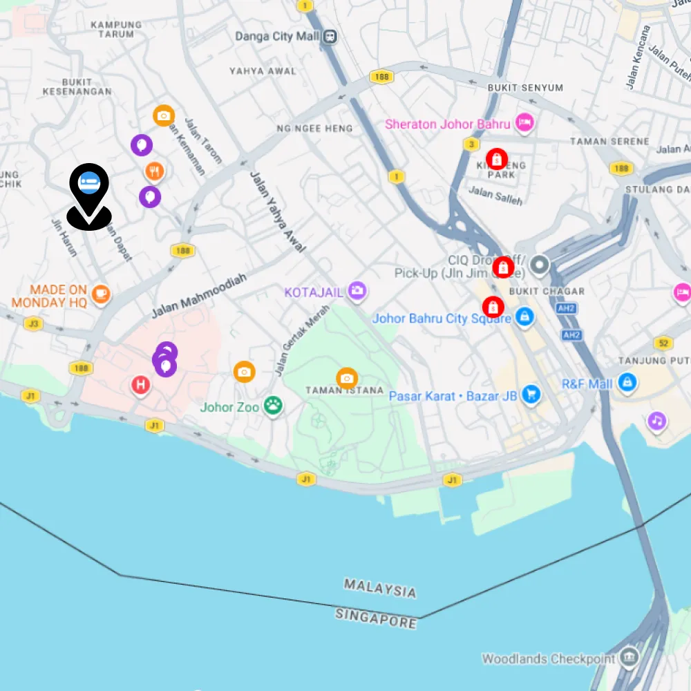 Location map of The Straits Suites & Residences in Johor Bahru