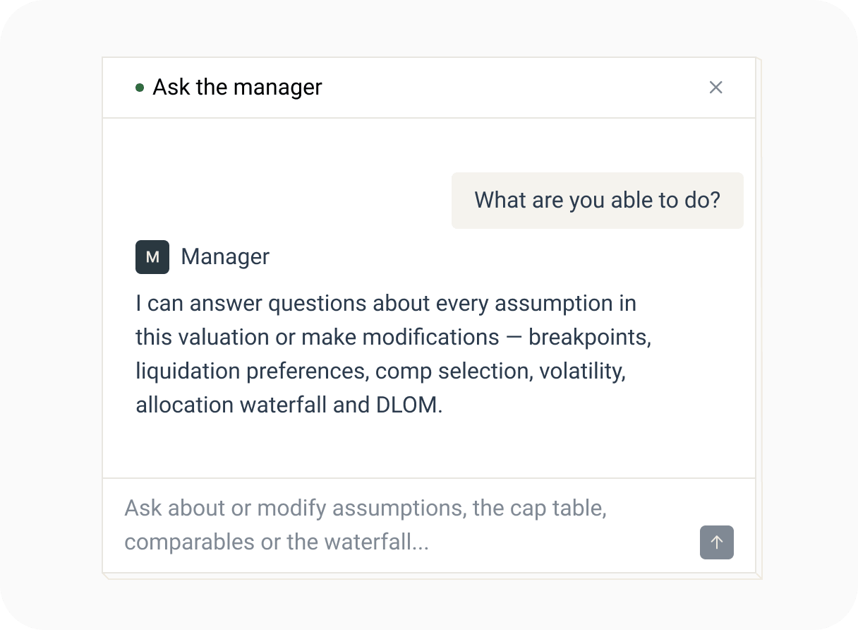AI assistant interface for financial analysis