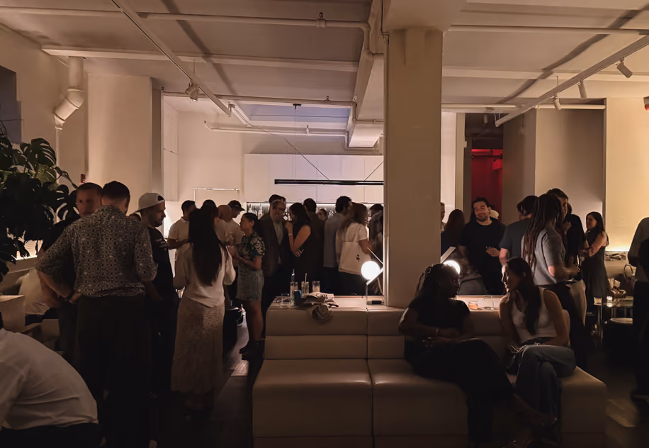 Founders and VCs at 401's VC Records evening during NY Tech Week