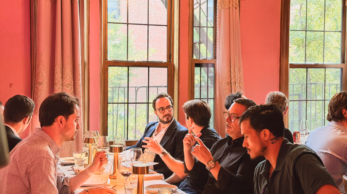 Founders and VCs at 401's Tech Week dinner in New York