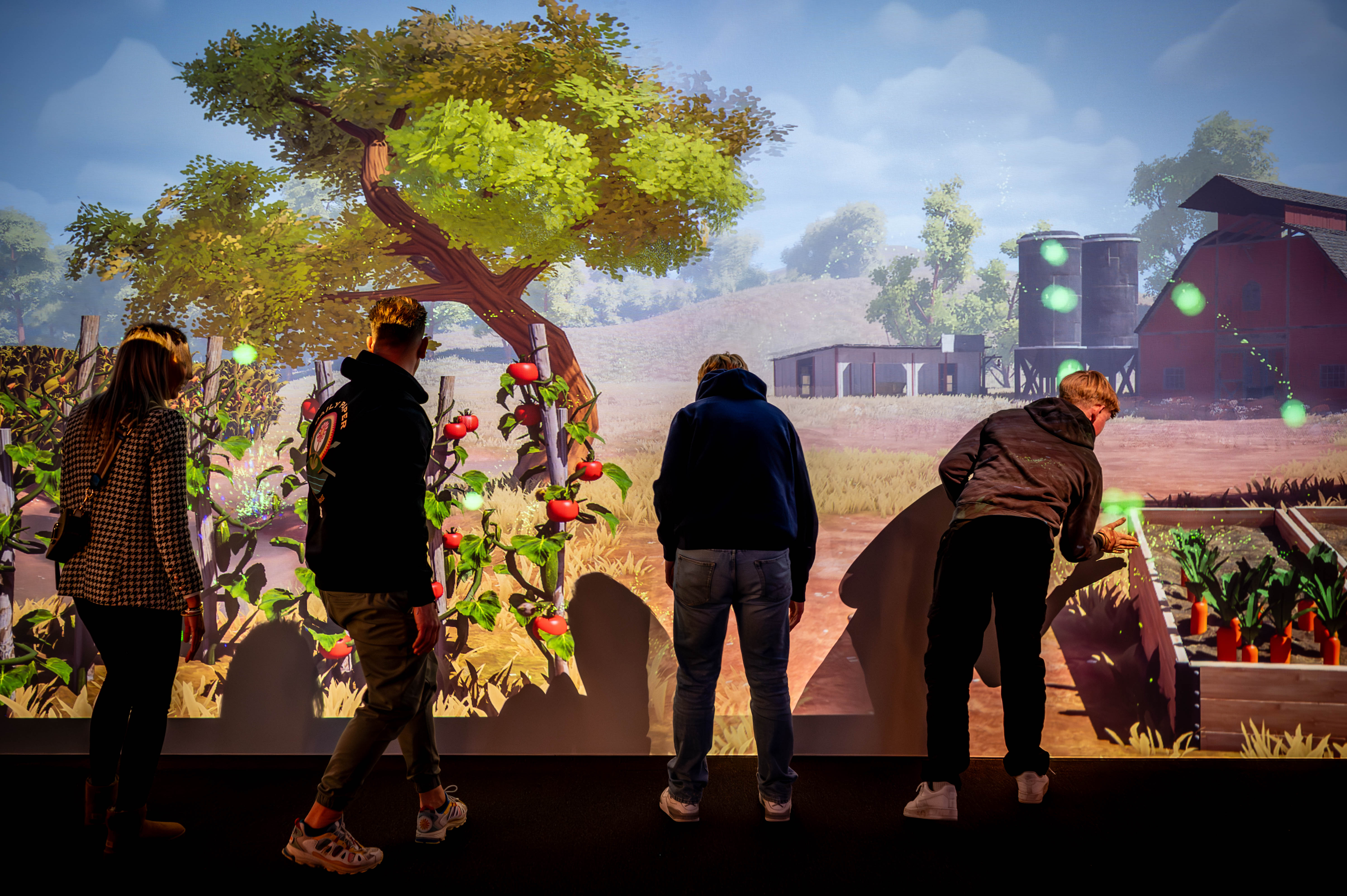 Revolution Earth climate experience with interactive projected canvases