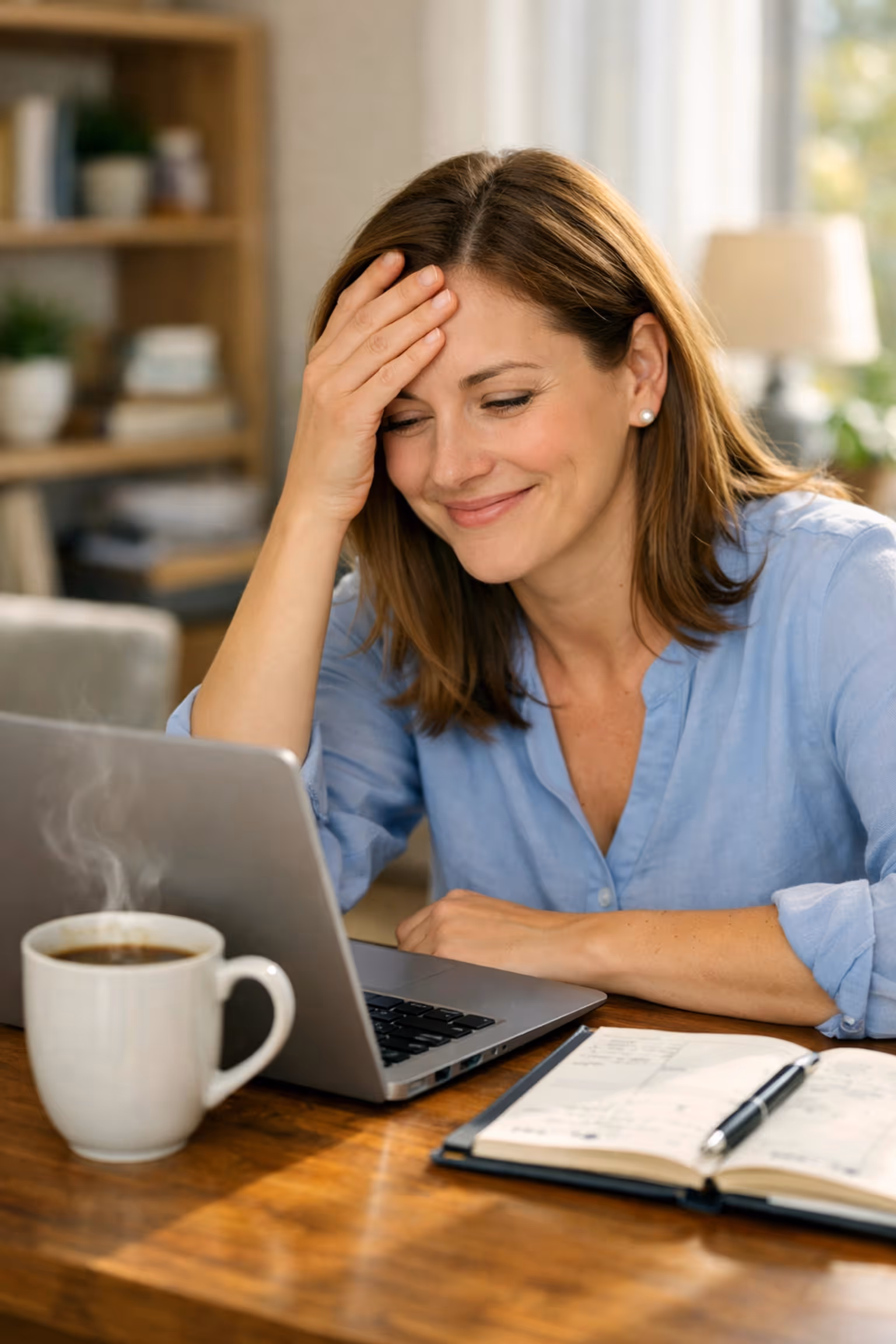 Small business bookkeeper reacting to an unbalanced trial balance during financial data entry.