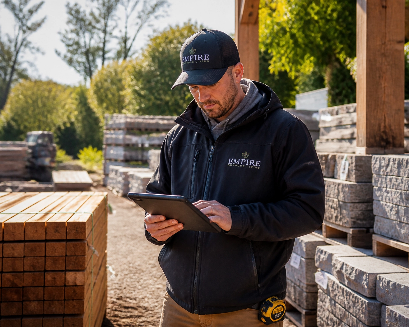 Professional contractor tracking project labor and materials for accurate job costing analysis.