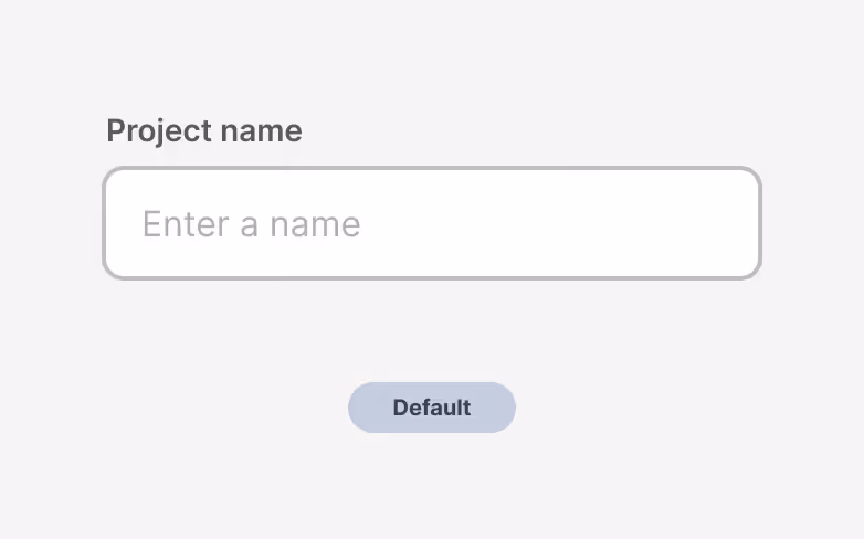 An text input on the default state