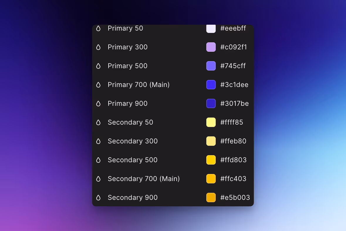 A screenshot of Webflow's variables