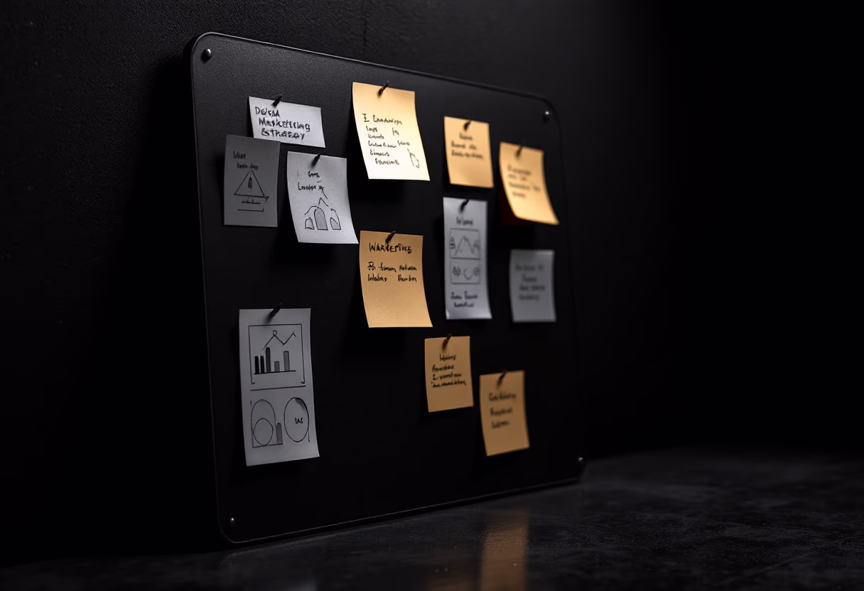 image of a digital marketing strategy board (for a social media and communication)