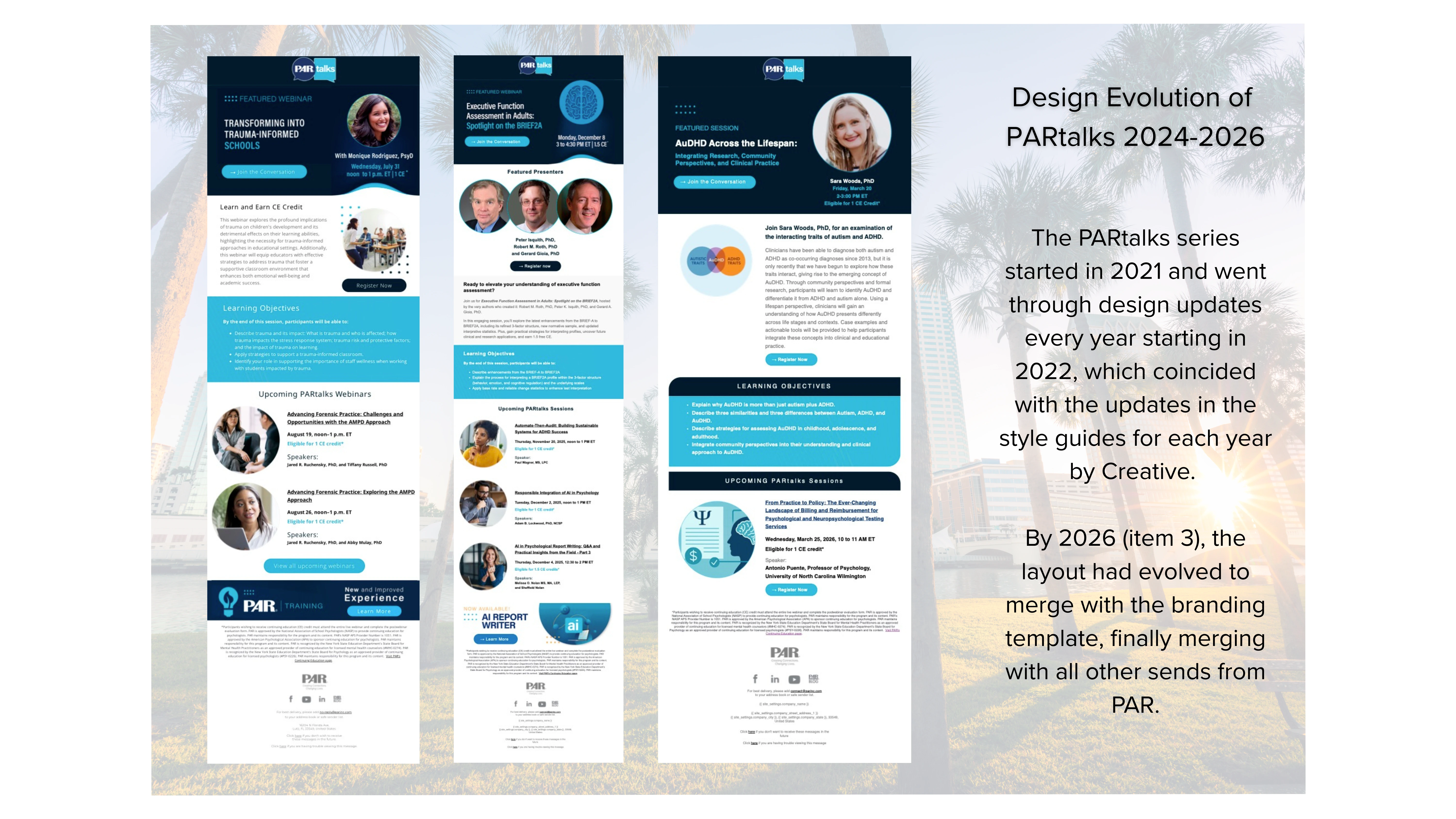 Evolution of PARtalks Email Campaign