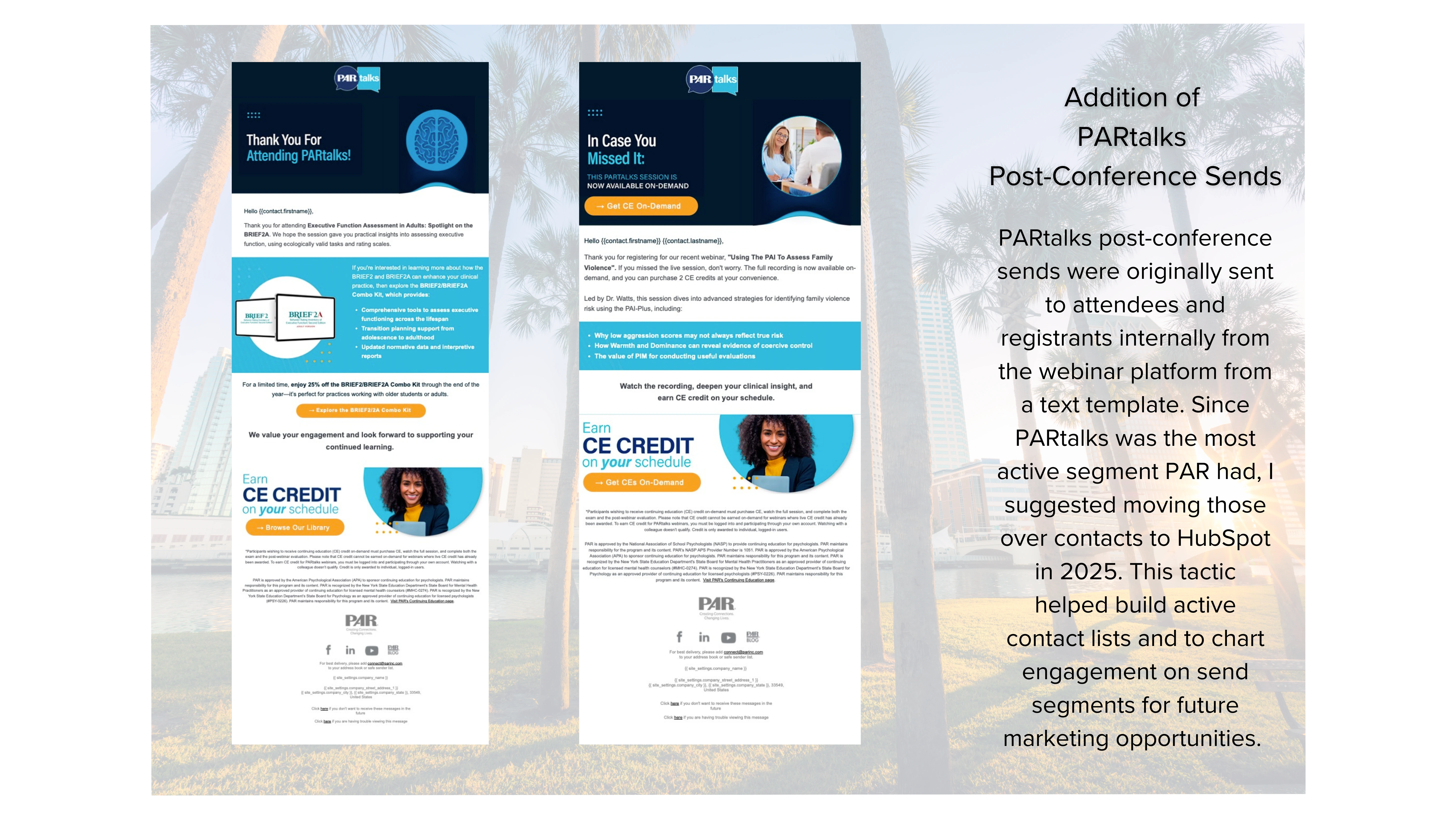 PARtalks Post Webinar Campaign