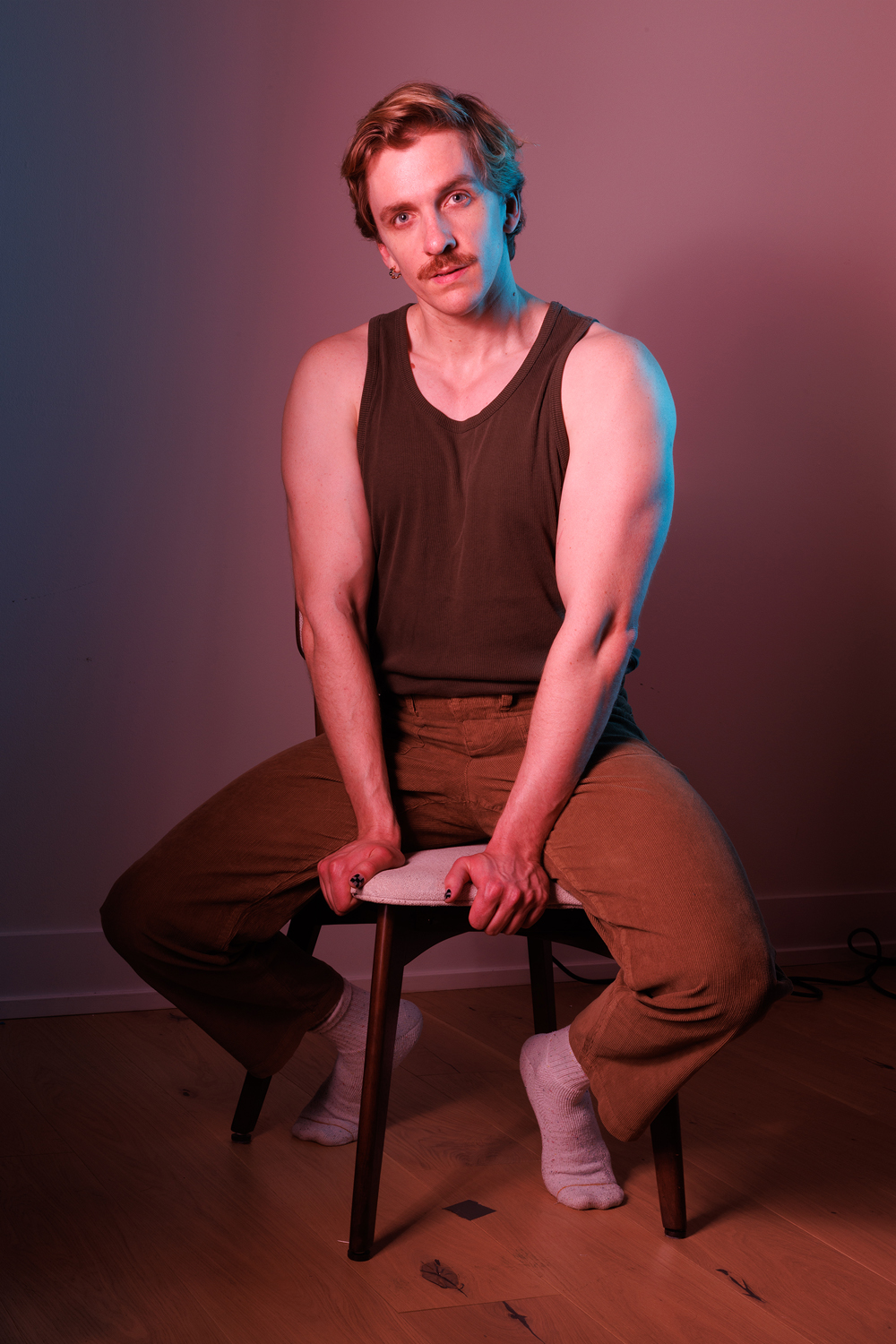 a man sitting on a chair