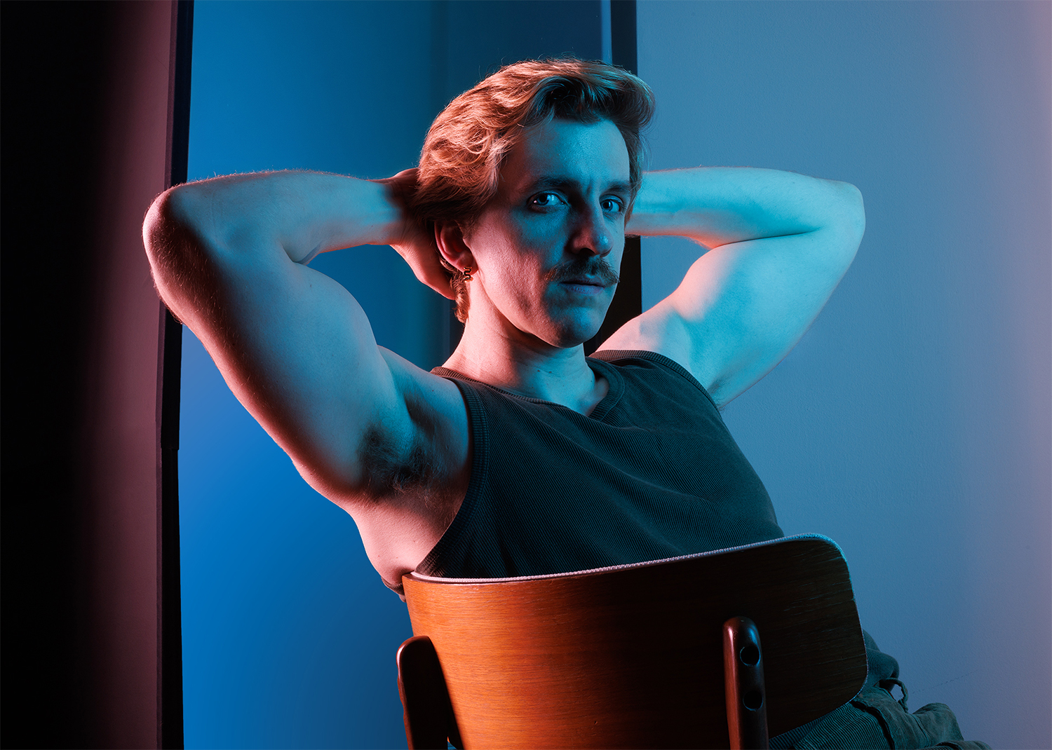 a man sitting in a chair