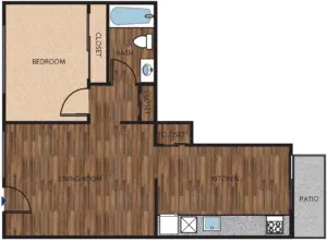 1x1 L floor plan layout