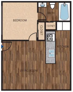 1x1 S floor plan layout