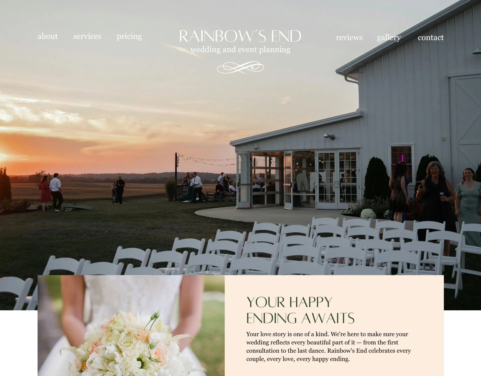 Web and brand design for a wedding and event planning company catering to the lgbtqia+ market