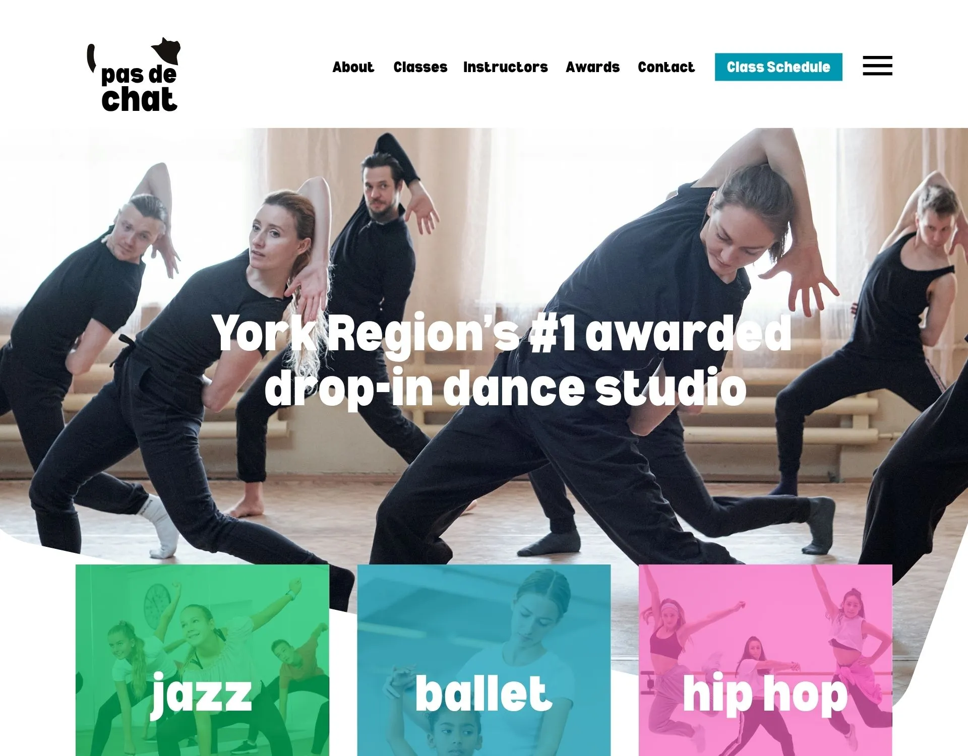 Web and brand design for a drop-in dance studio