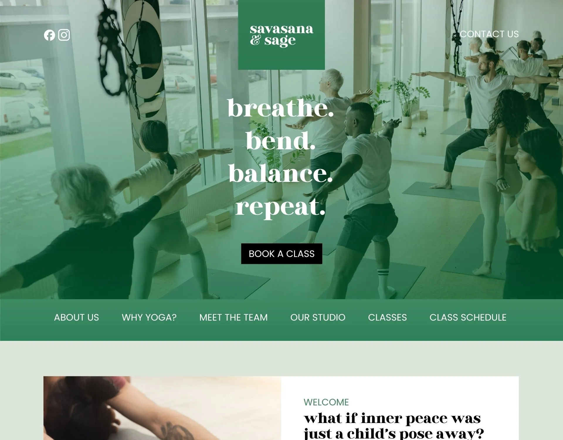 Web and brand design for a yoga studio