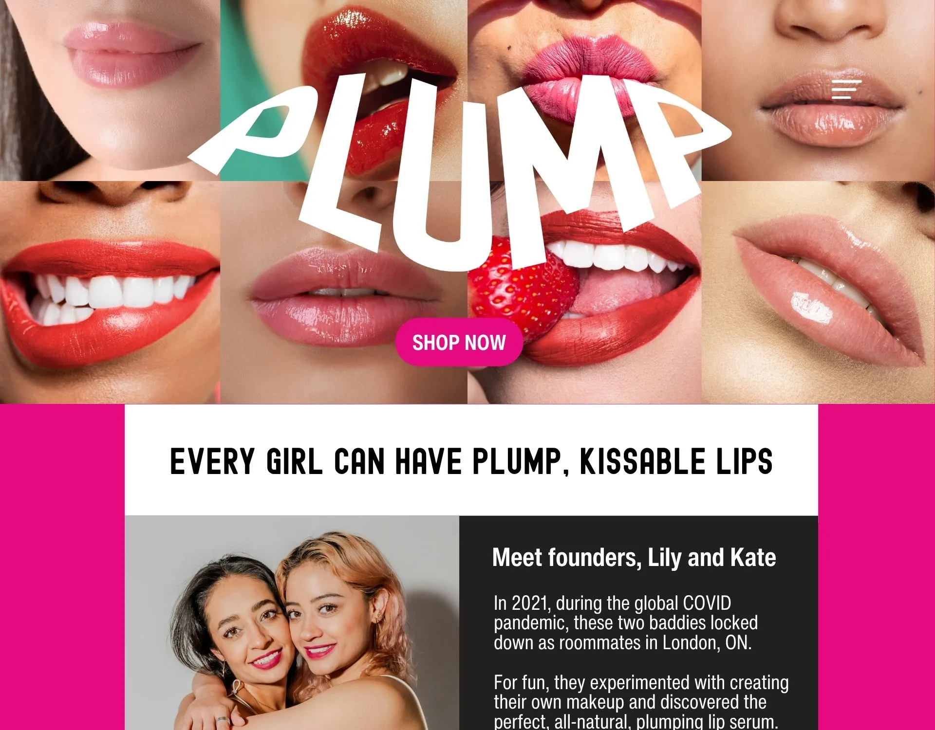 Web and brand design for a lip serum startup