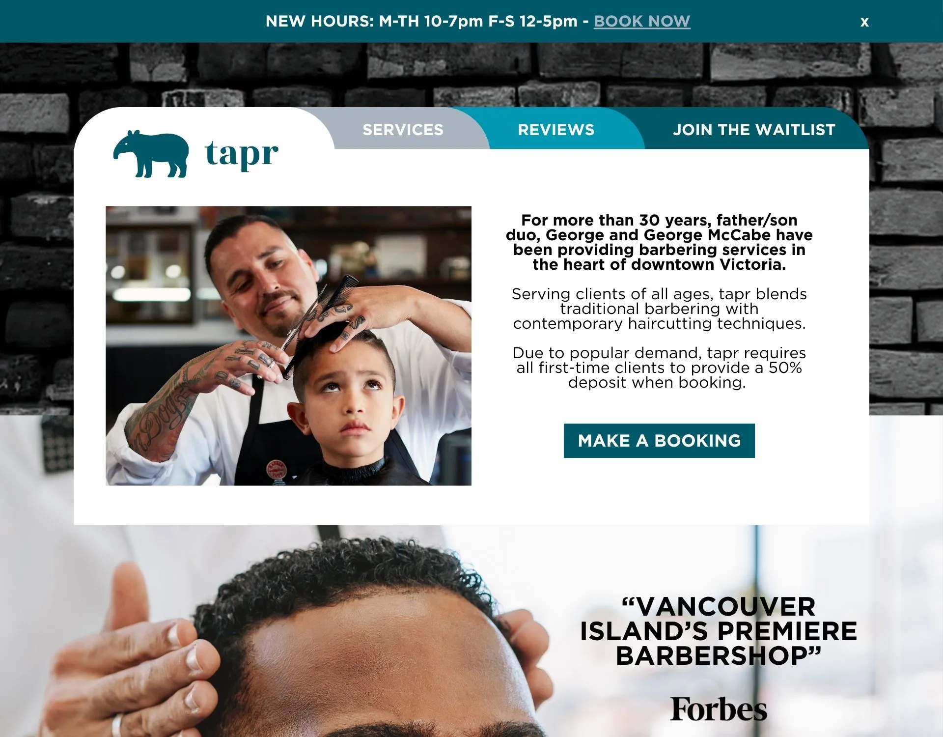 Web and brand design for a barber shop