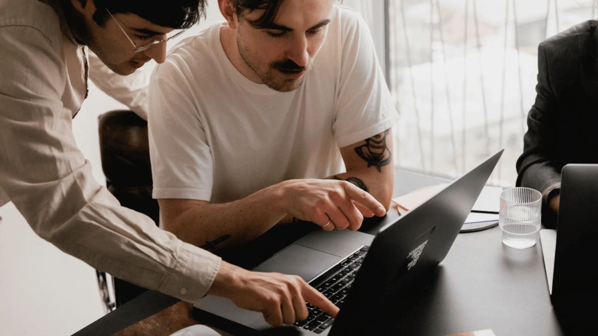 startup business people at a laptop