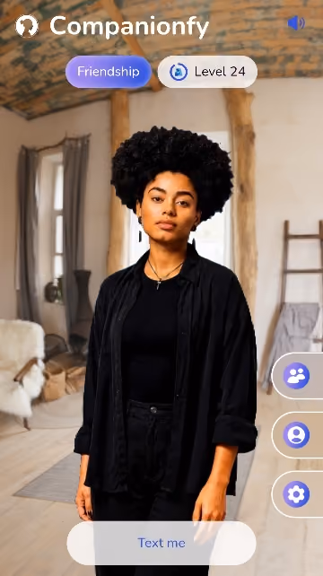 a screenshot of a woman with a black shirt