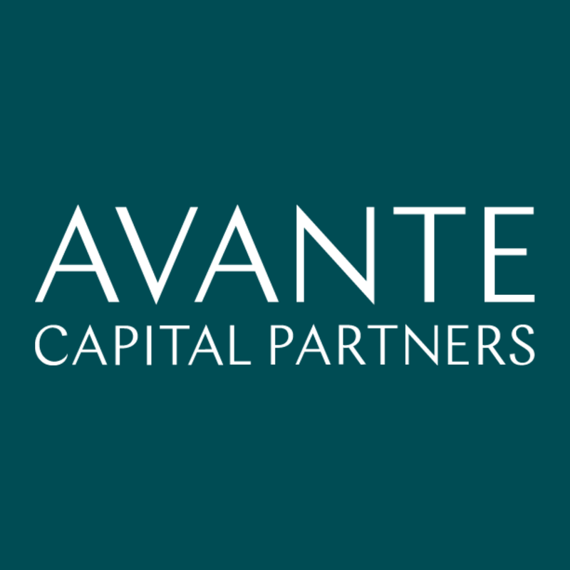 Avante Capital Partners logo with white text on a teal background.