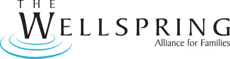 The Wellspring Alliance for Families logo with stylized water ripple design.