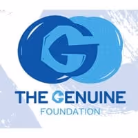 The Genuine Foundation logo with overlapping blue shapes forming a stylized G.
