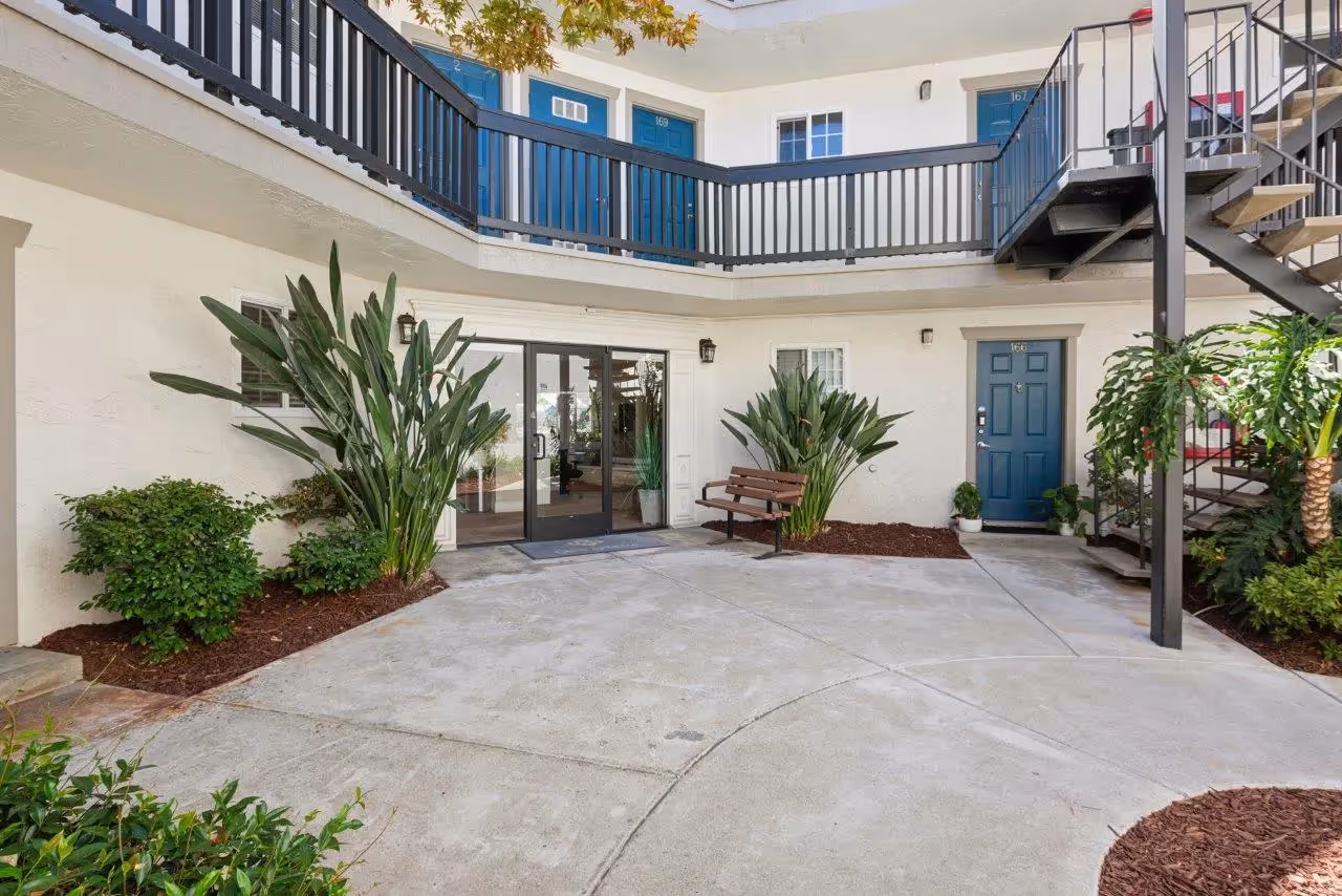 Courtyard with bench