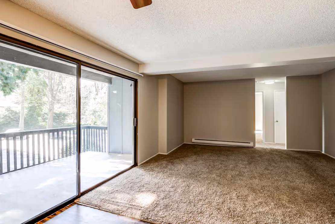 Living room with sliding patio door