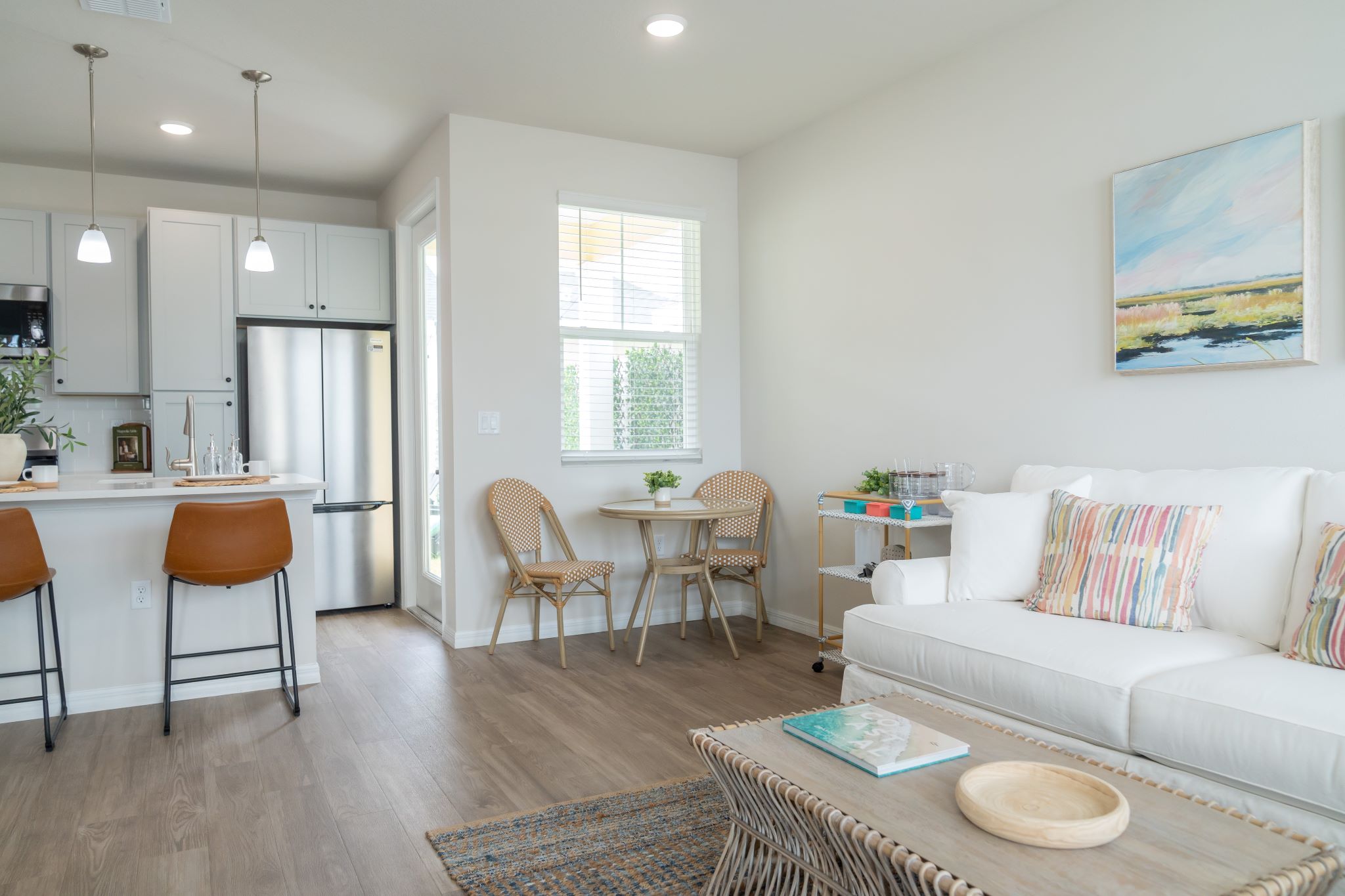 3D Rendering of furnished living/dining area