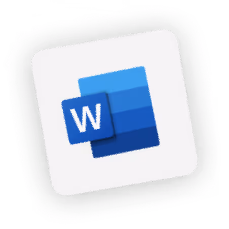 Icône de l'application Microsoft Word en dégradé de bleu sur fond blanc.