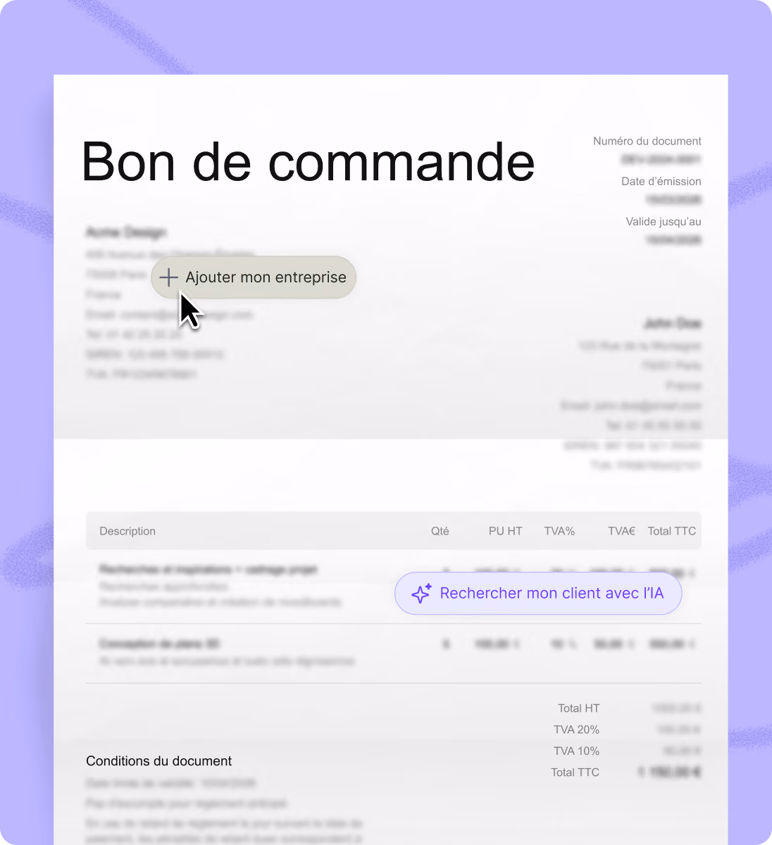 Modèle bon de commande Word