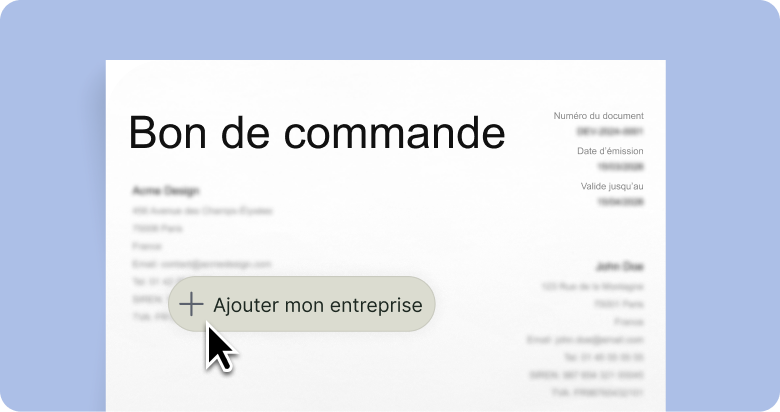Modèle de bon de commande Word - Mon devis facile