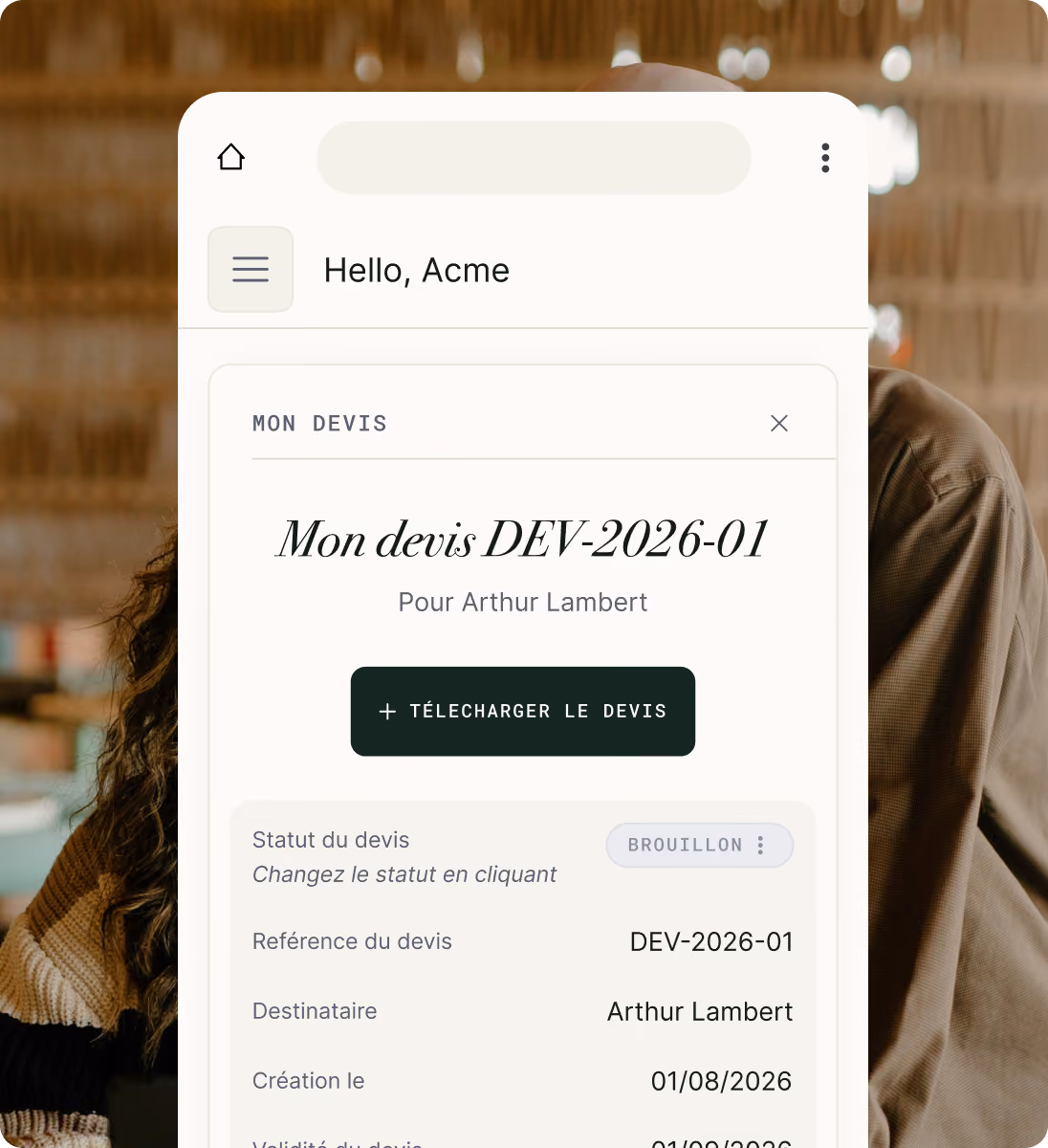 devis et facture telephone portable