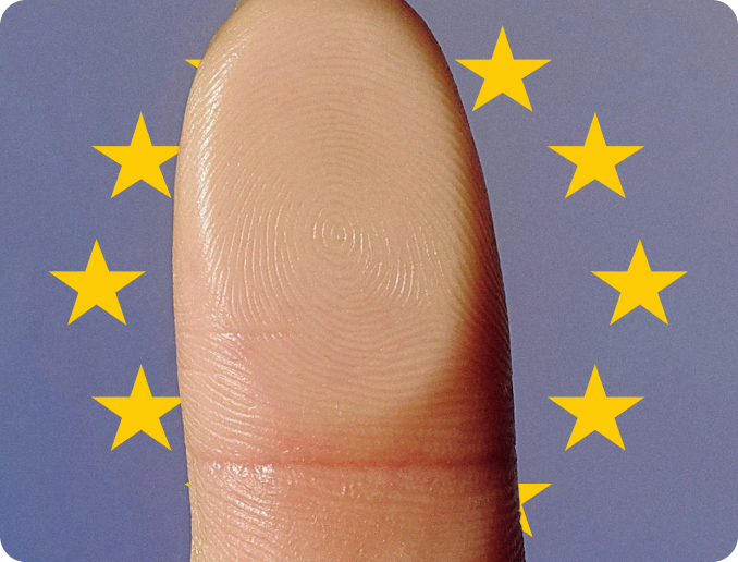 Doigt sur l'europe