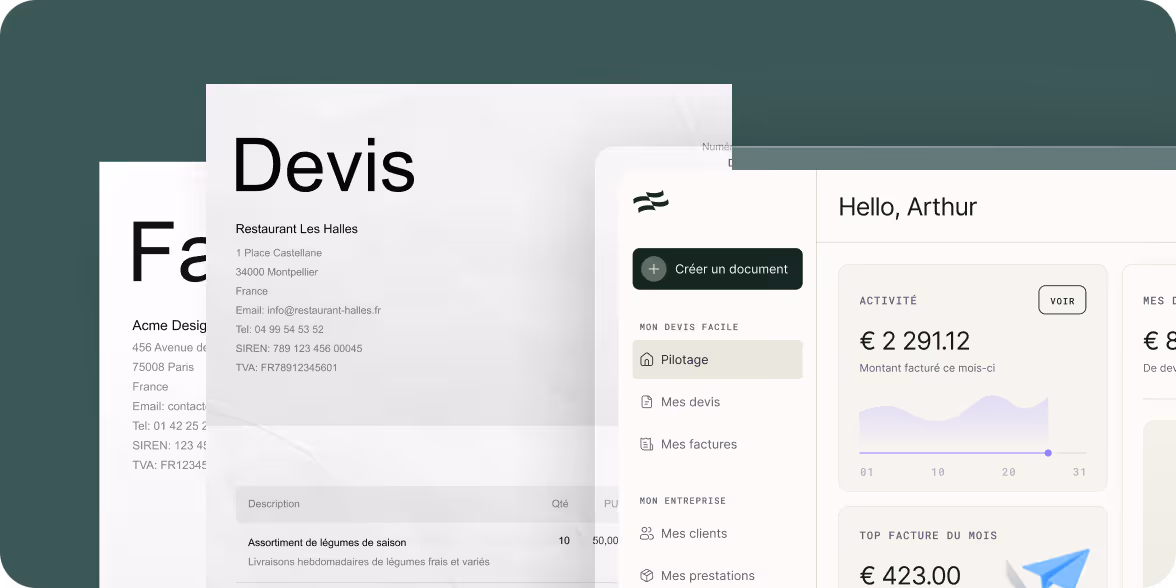 Mon devis facile interface