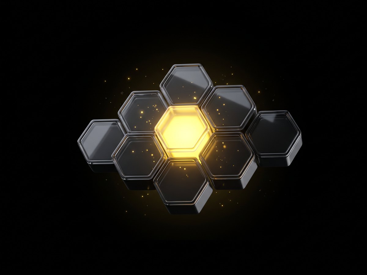 Glowing honeycomb cell representing a new Shopify app in development