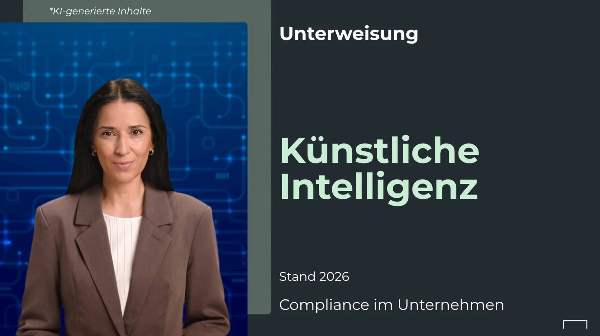 Ein Thumbnail vor der KI Unterweisung mit einer Frau in der Mitte